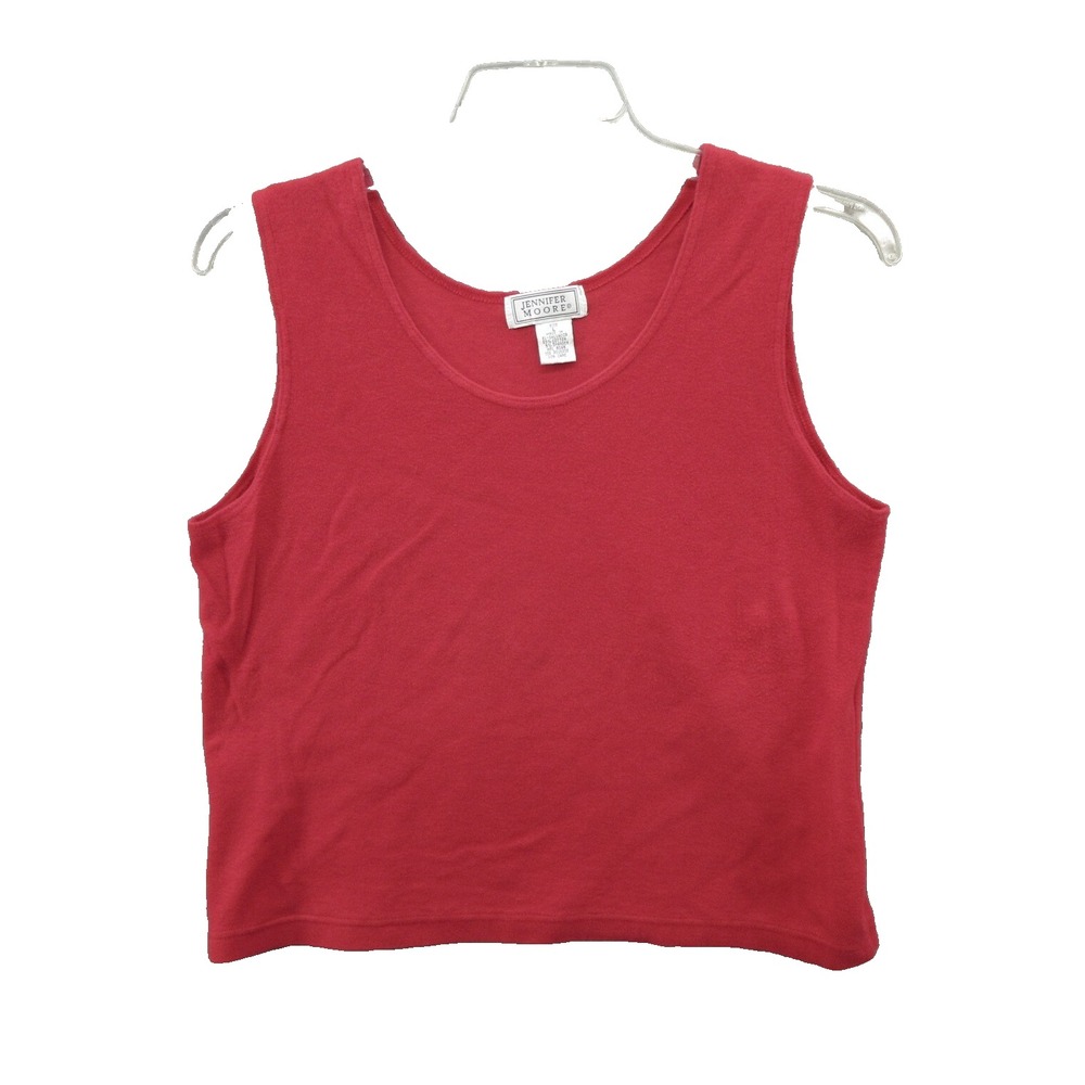 Jennifer Moore Womens Blouse Size Large Knit Sleeveless Stretch Christmas